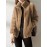 Drawstring Teddy Coat, Casual Zip Up Long Sleeve Warm Outerwear, Women's Clothing