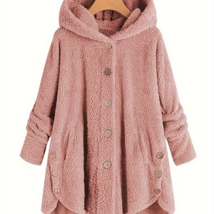 Women's Thermal Button Down Warm Jacket, Casual Outwear For Fall & Winter, Women's Clothing