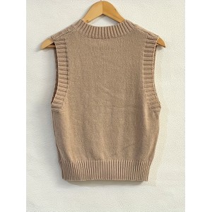 Twist Pattern V Neck Sweater Vest, Y2K Sleeveless Vest For Spring & Fall, Women's Clothing