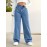 Loose Fit Washed Straight Jeans, Slant Pockets Non-Stretch Denim Pants, Women's Denim Jeans & Clothing